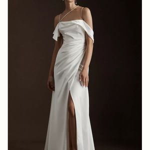 Willowby by Watters Lia Asymmetrical Ruched Silk Wedding Gown